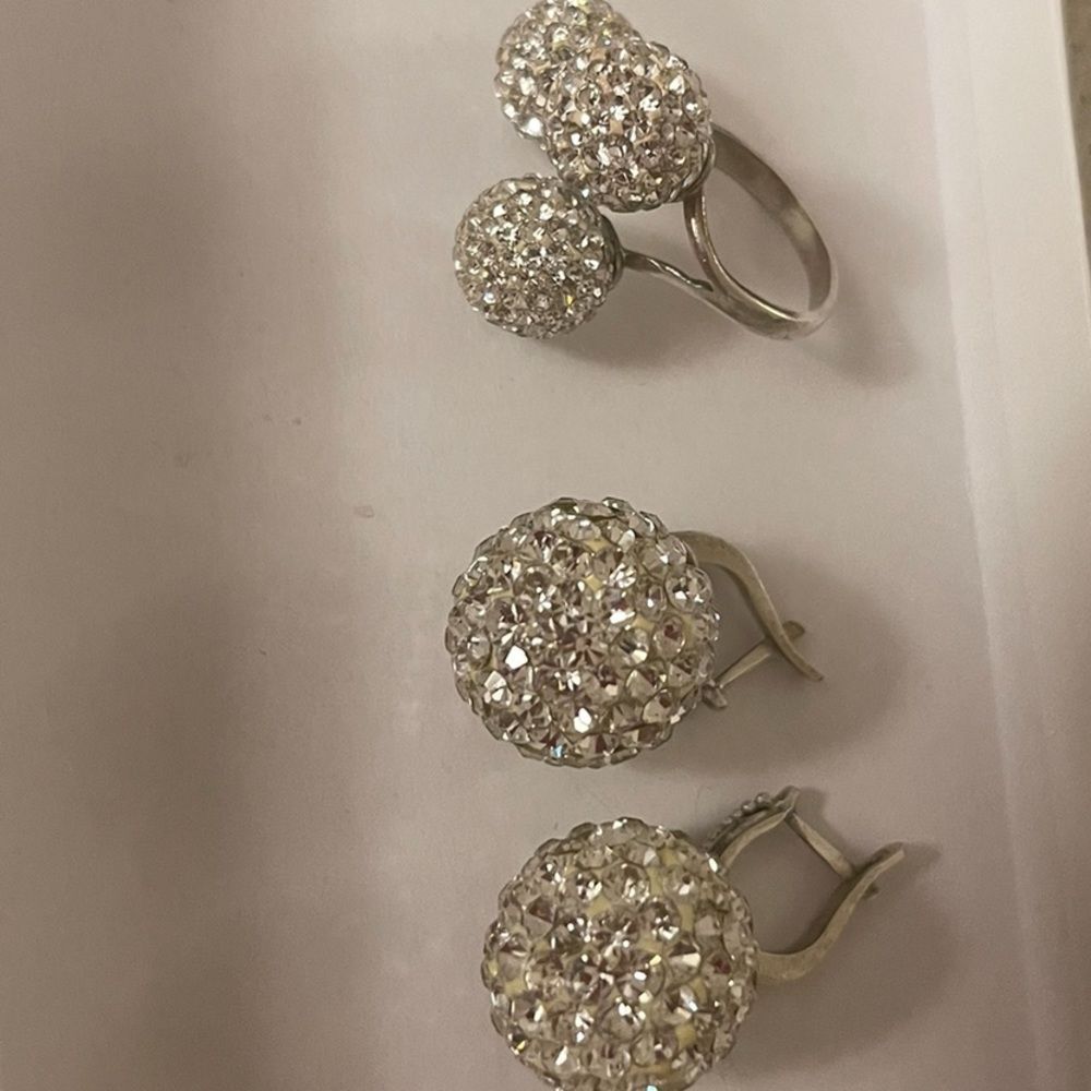 Swarovski earrings and ring